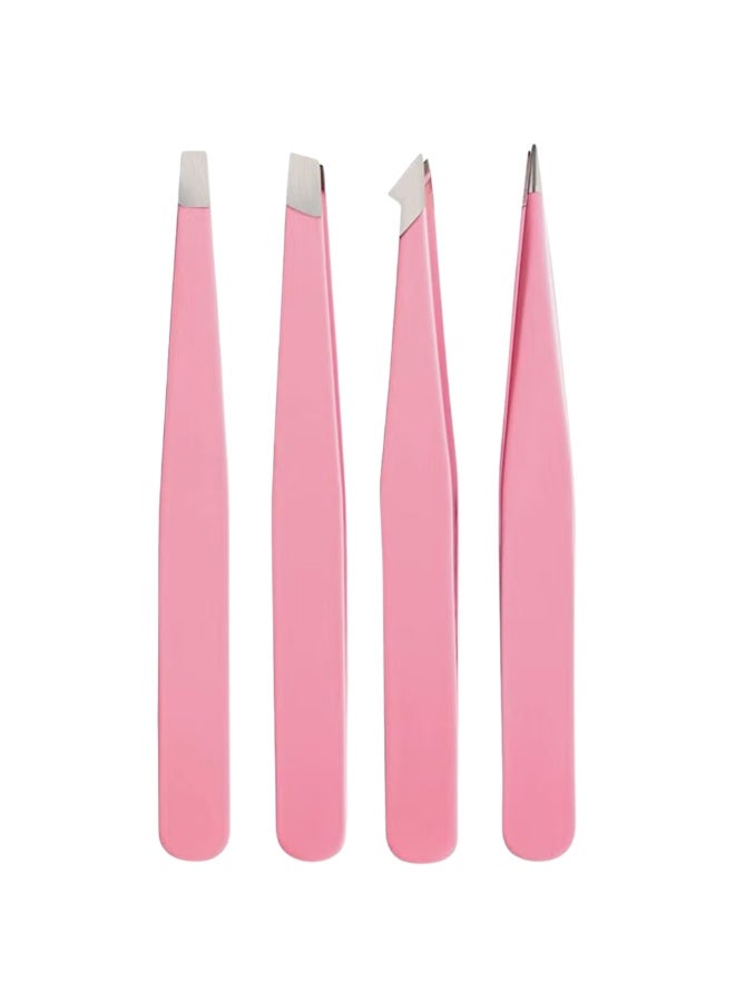 Eyebrows Tweezers Set, 4 Pcs Hair Remover Stainless Steel Precision Remover Kit for Facial Hair, Inward Growing Hair and Splinter - Image 1